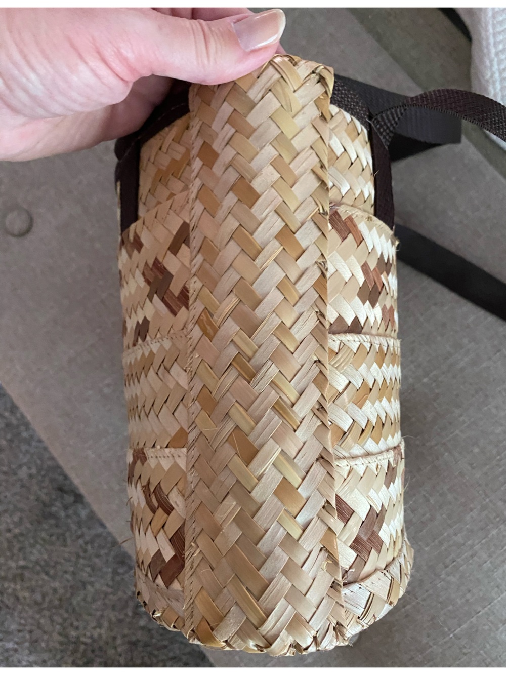 Tote Bag Straw Lined Market Casual Bag - Picture 3 of 9
